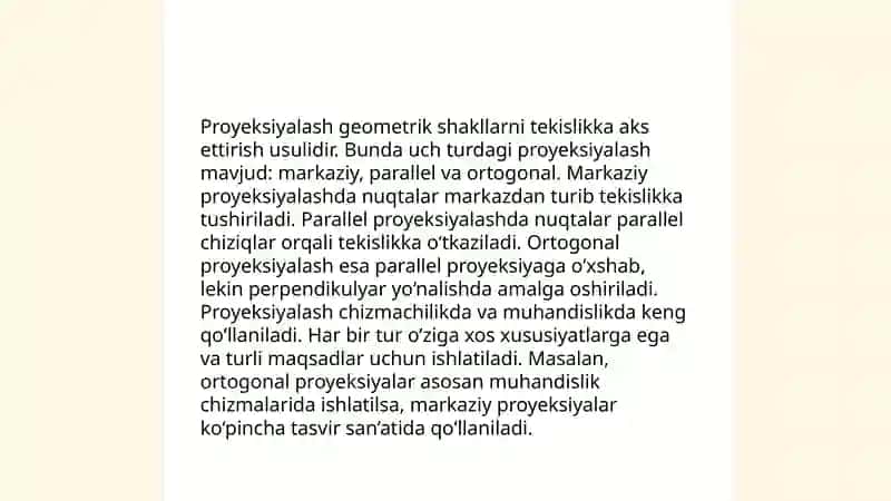 Fazoda parallel proyeksiyalash 4