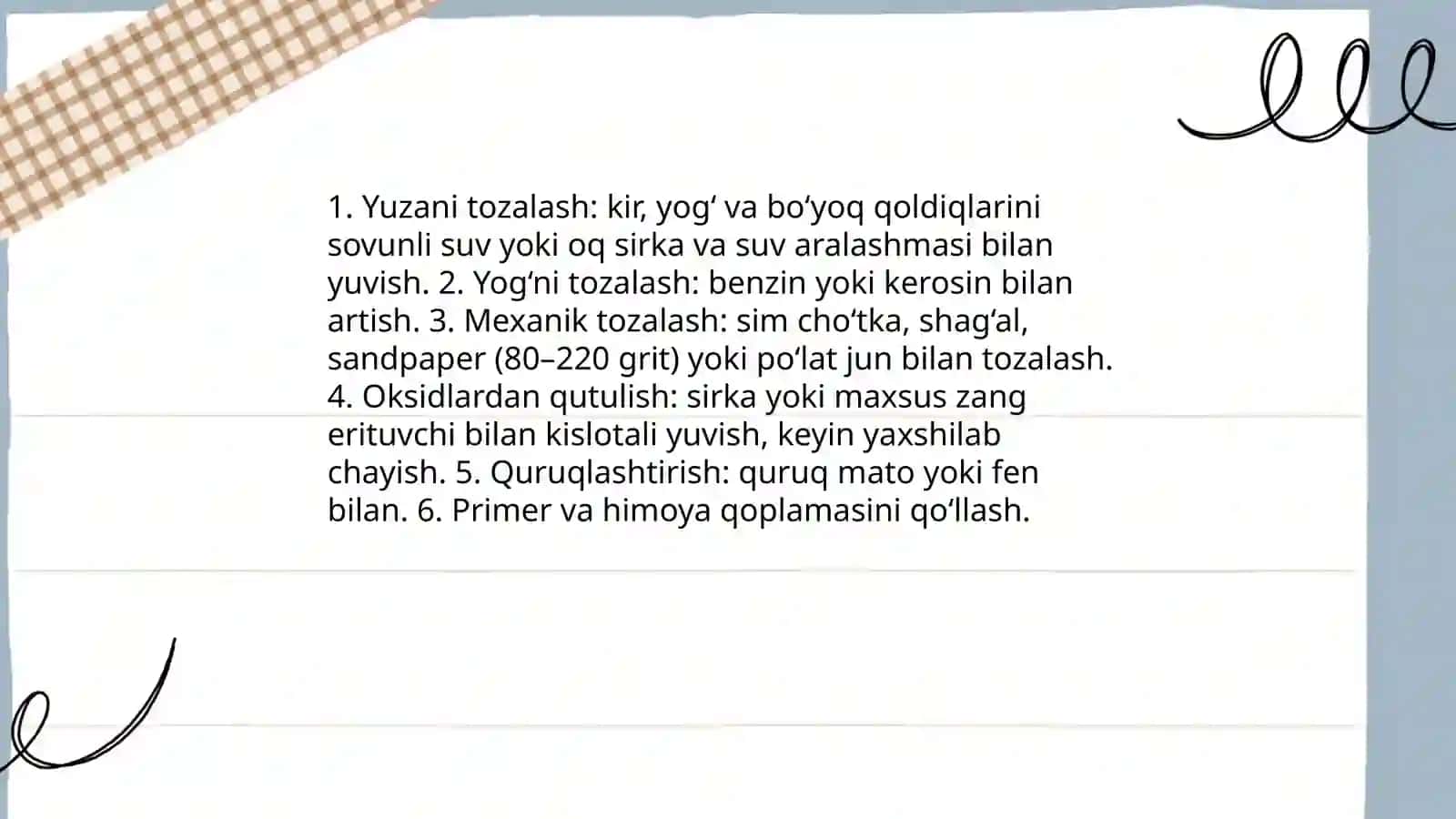 Uy sharoiti metallar korroziyasini oldini olish 4
