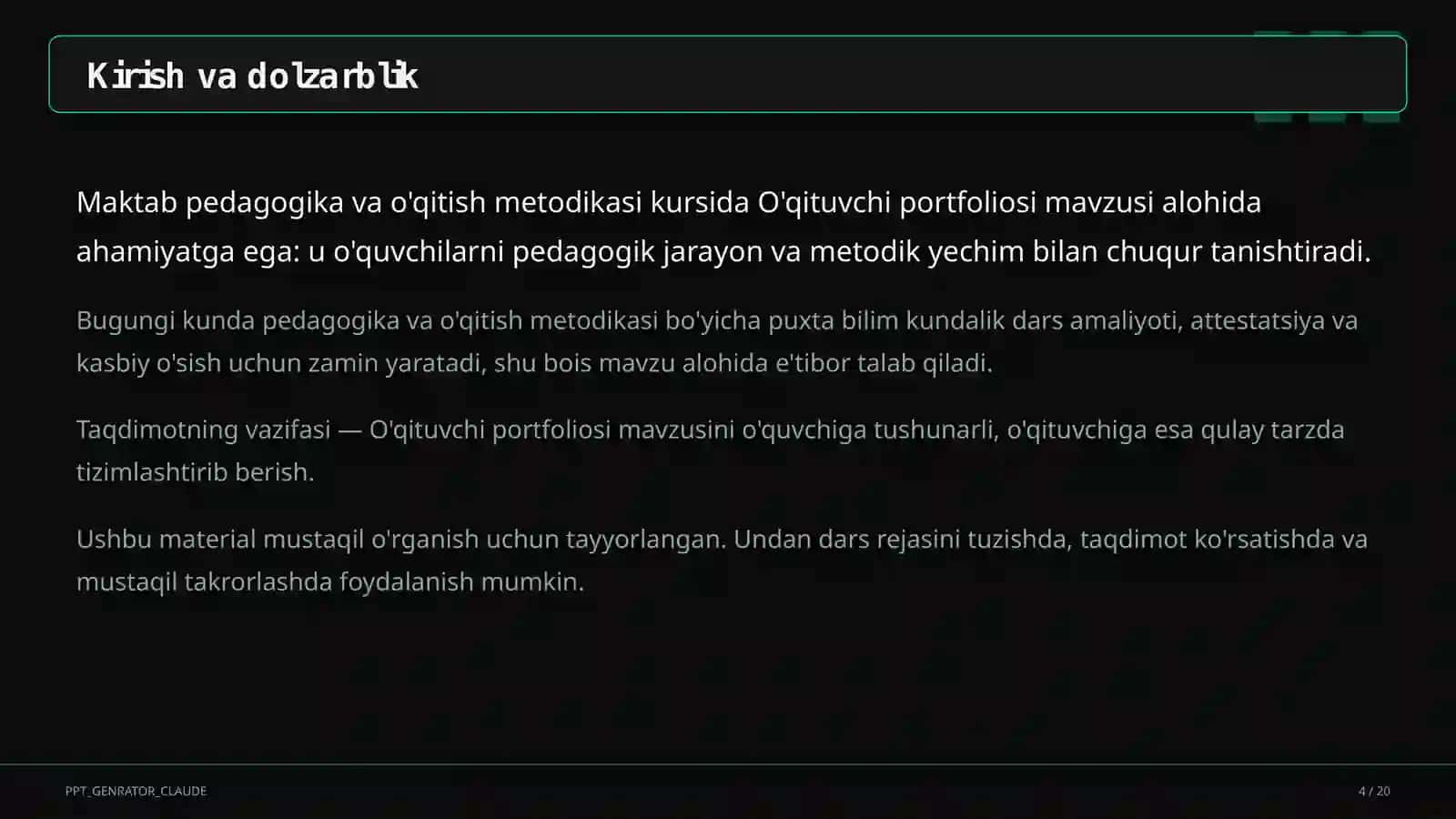 O'qituvchi portfoliosi 4