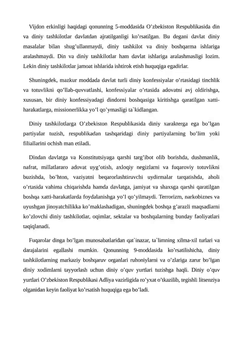 Diniy tashkilotlarning zamonaviy dunyoviy meʼyorlari 4