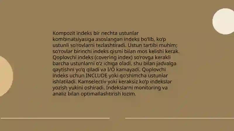 Ma'lumotlar bazasini optimallashtirish 4