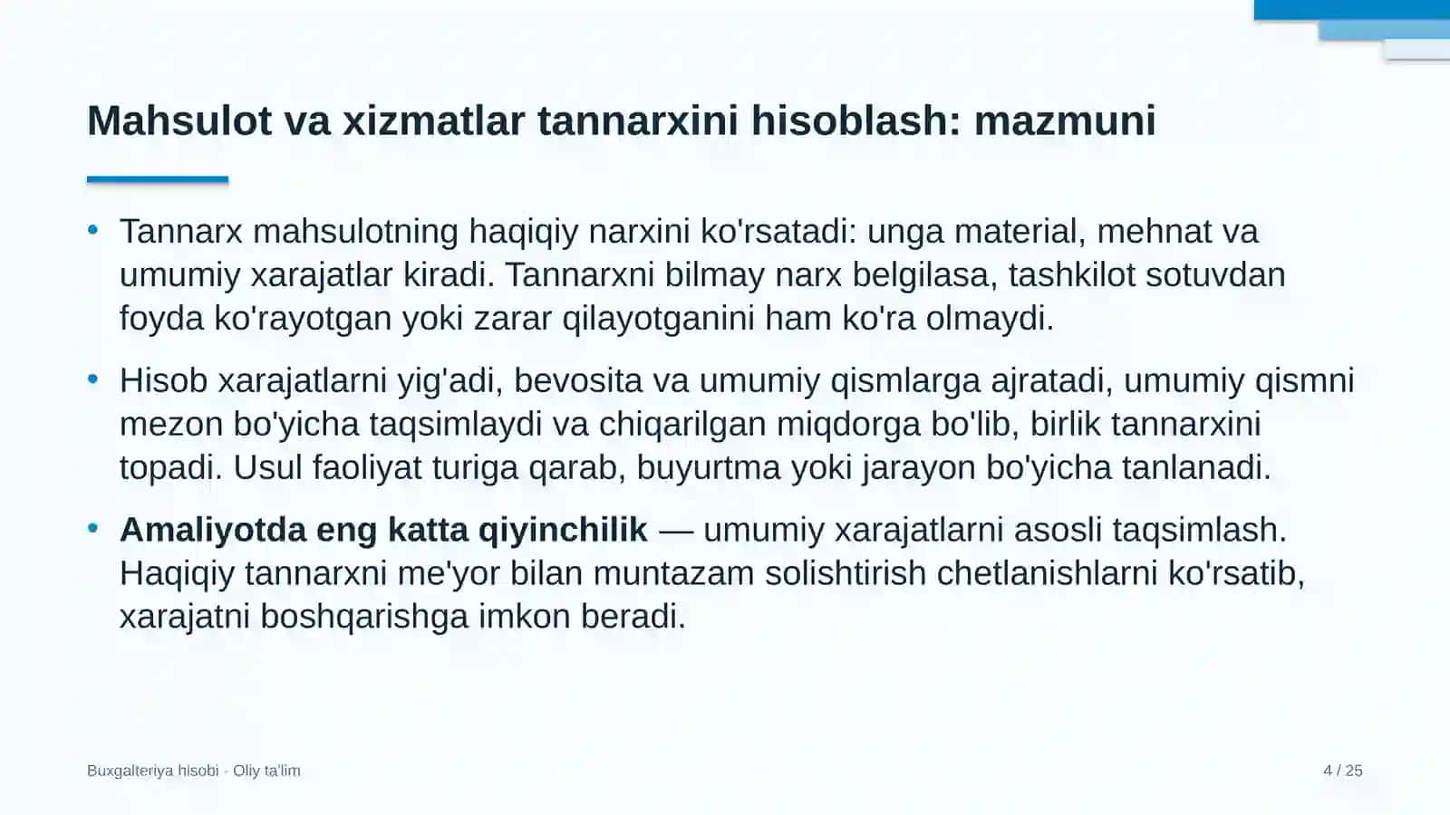 nashriyotlarda mahsulot va xizmatlar tannarxini hisoblash 2731 4