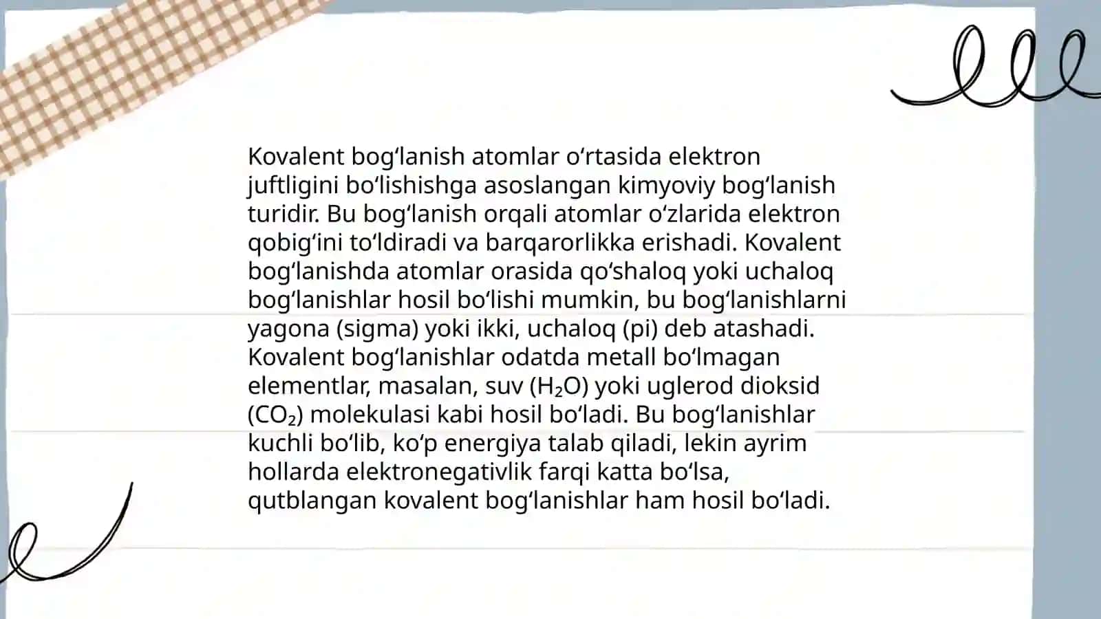 Kimyoviy bogʻlanishlar 4