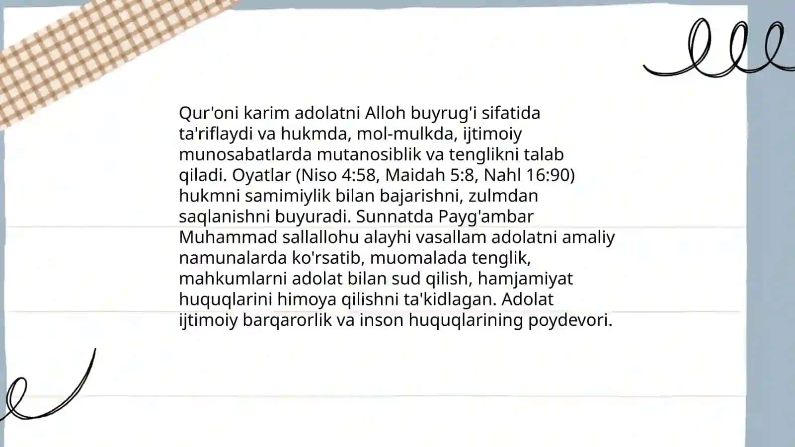 Islomda inson huquqlari himoyasi, ijtimoiy tenglik,adolat va tolerantlik 4