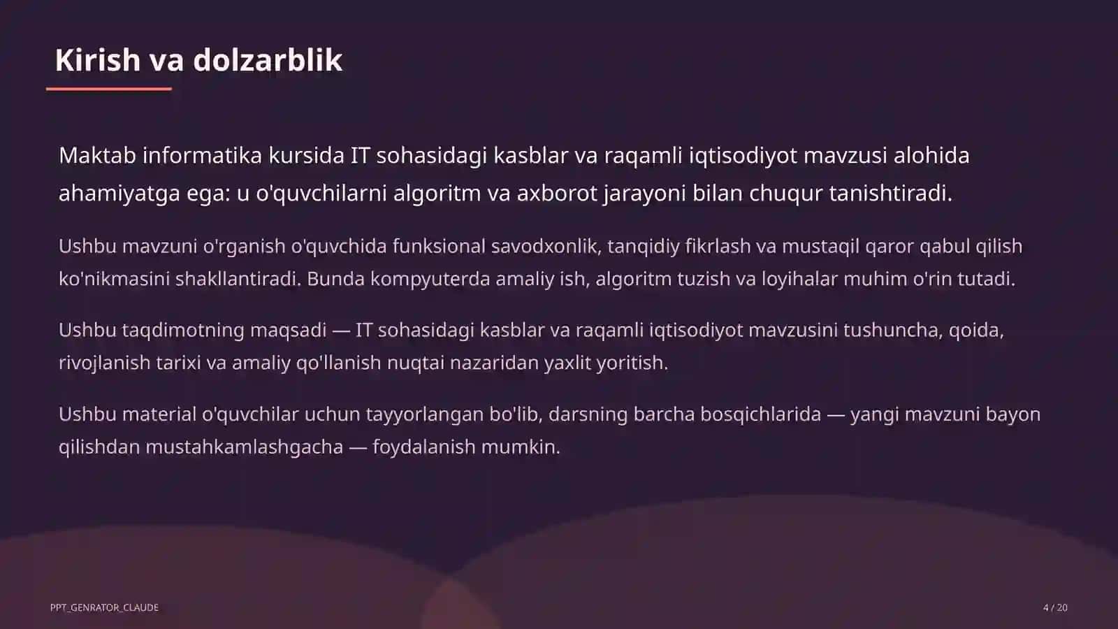 IT sohasidagi kasblar va raqamli iqtisodiyot (11-sinf) 4
