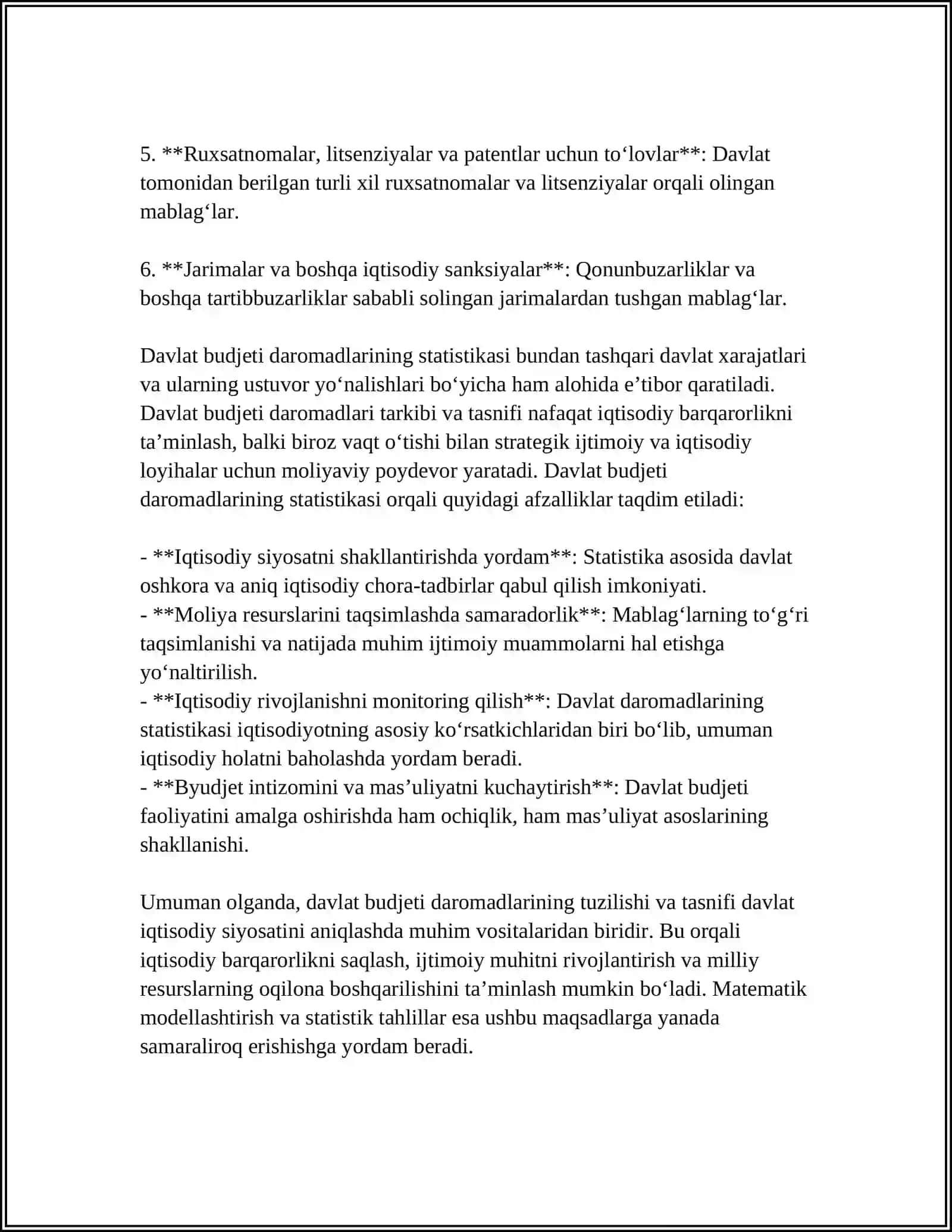 DAVLAT BUDJETI DAROMADLARI VA XARAJATLARI STATISTIKASI 4