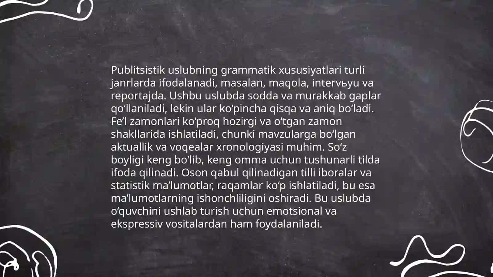 Publitsistik uslub va ogʻzaki uslublarning leksik-grammatik xususiyatlari 4