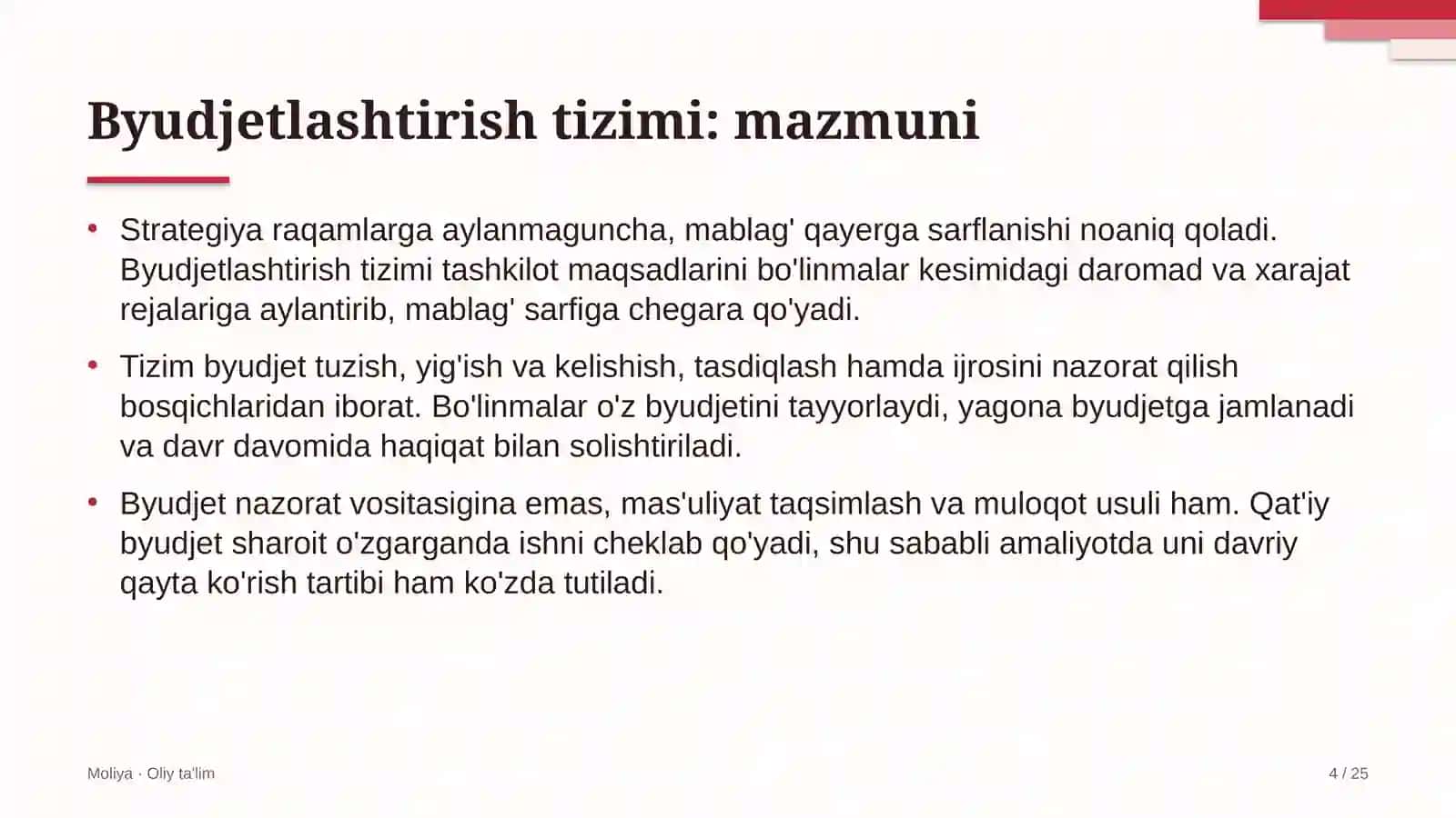 Xalqaro tashkilotlarda budjetlashtirish tizimi 4