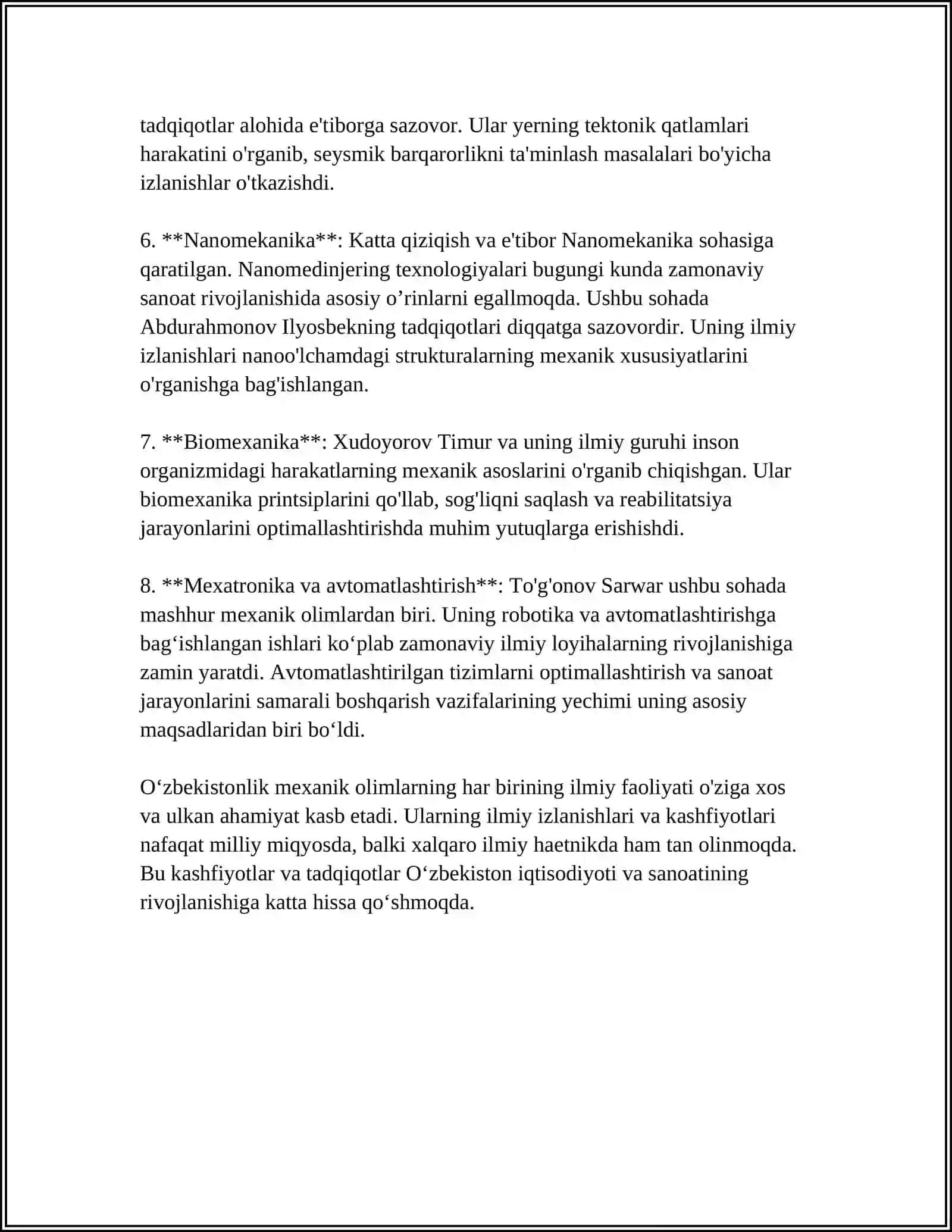 DUNYO TANIGAN OʻZBEKISTONLIK MEHANIK OLIMLAR 4