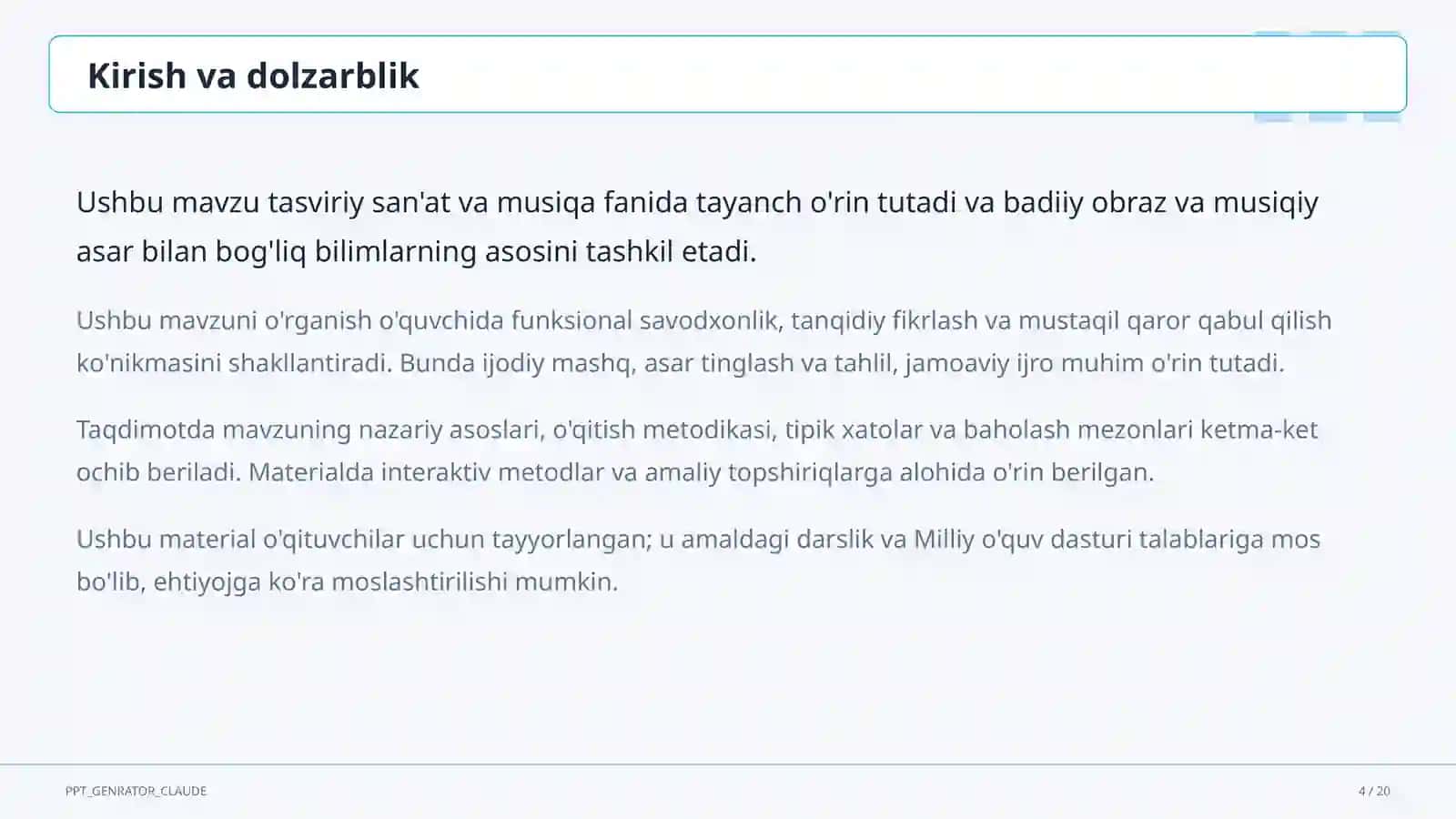 O'zbek bastakorlari: Mutal Burhonov va Manas Leviyev (4-sinf) 4