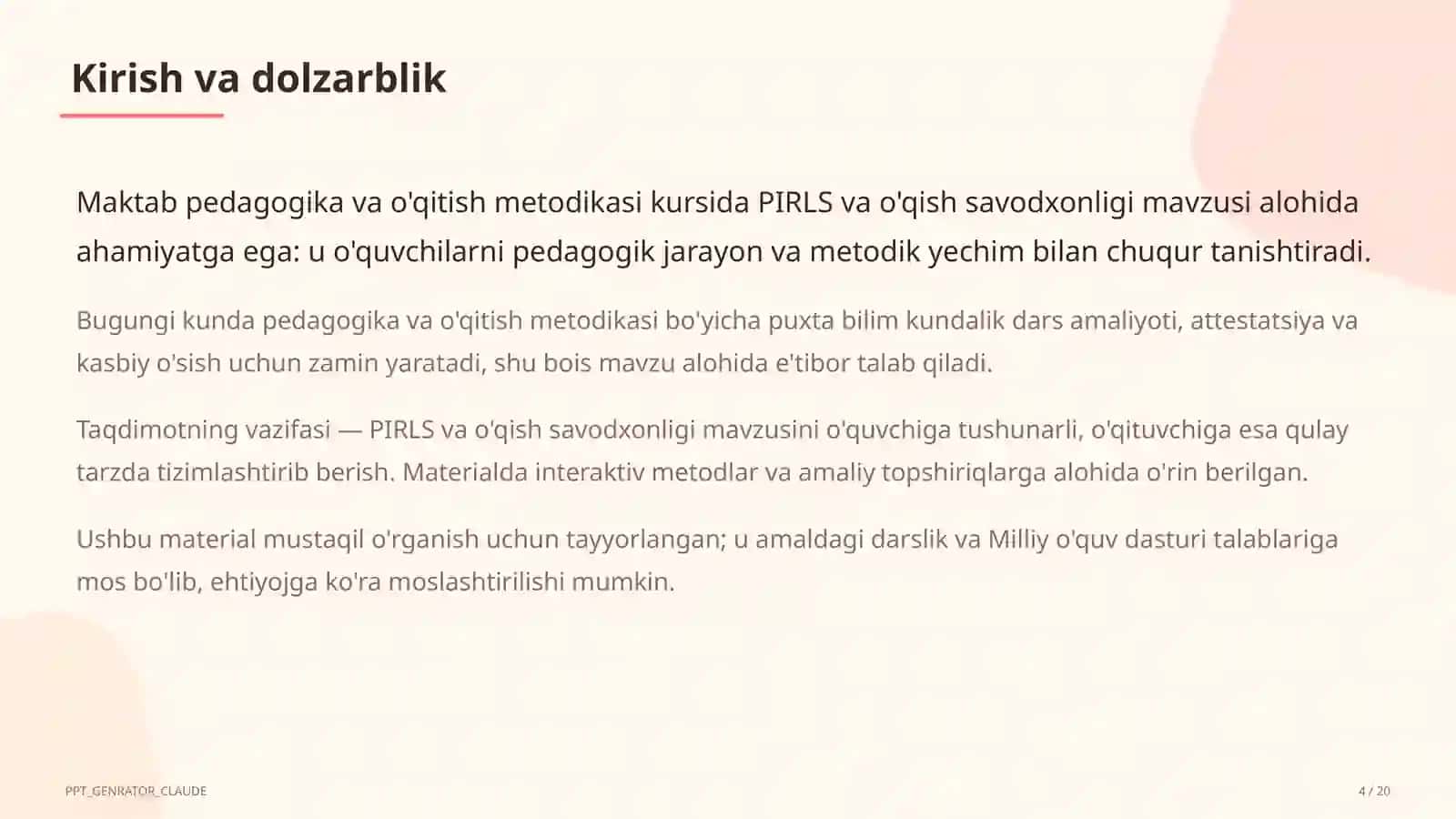 O'qish Savodxonligi 4