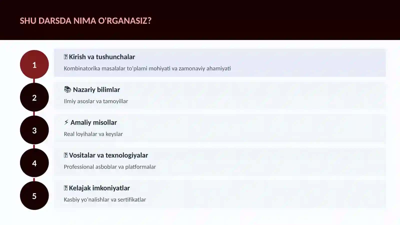 Kombinatorika masalalar to'plami 4