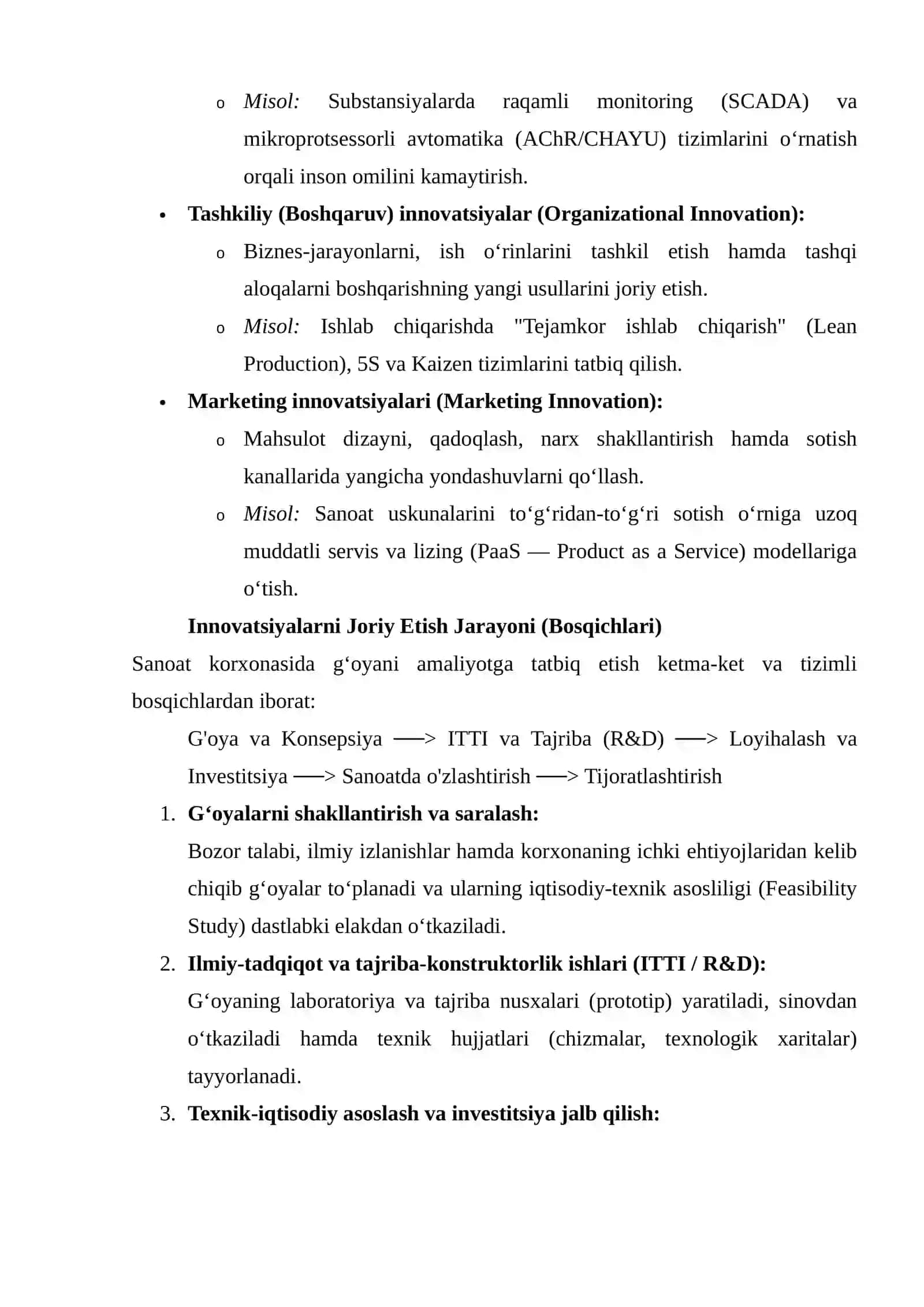 Sanoat korxonalarining innovatsion faoliyati 4