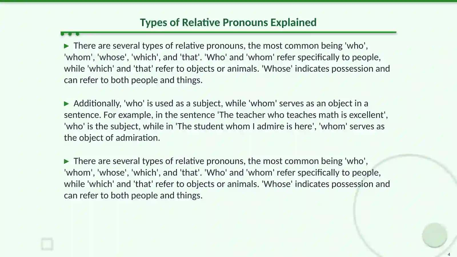 Relative Pronouns 4