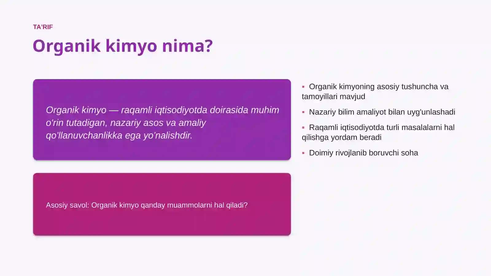 Organik kimyo 4