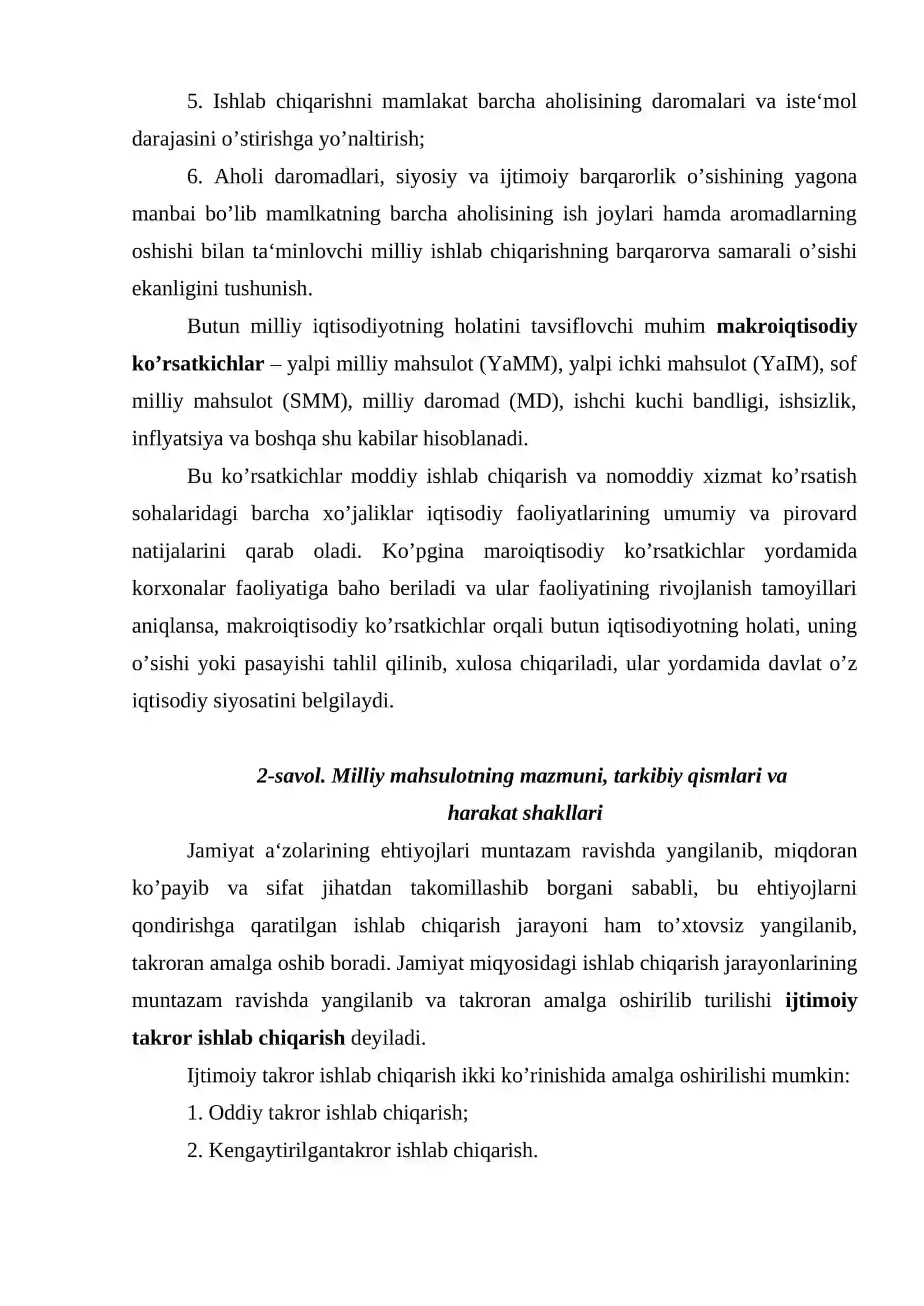 Milliy iqtisodiyot va uning makroiqtisodiy o’lchamlari 4