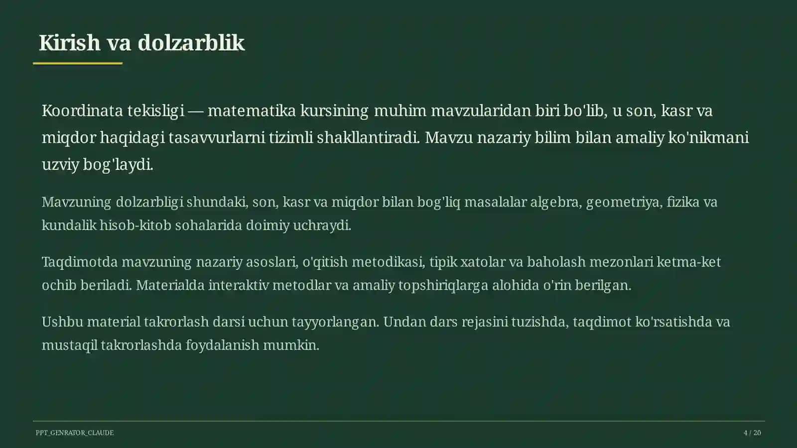 Koordinata tekisligi (6-sinf) 4