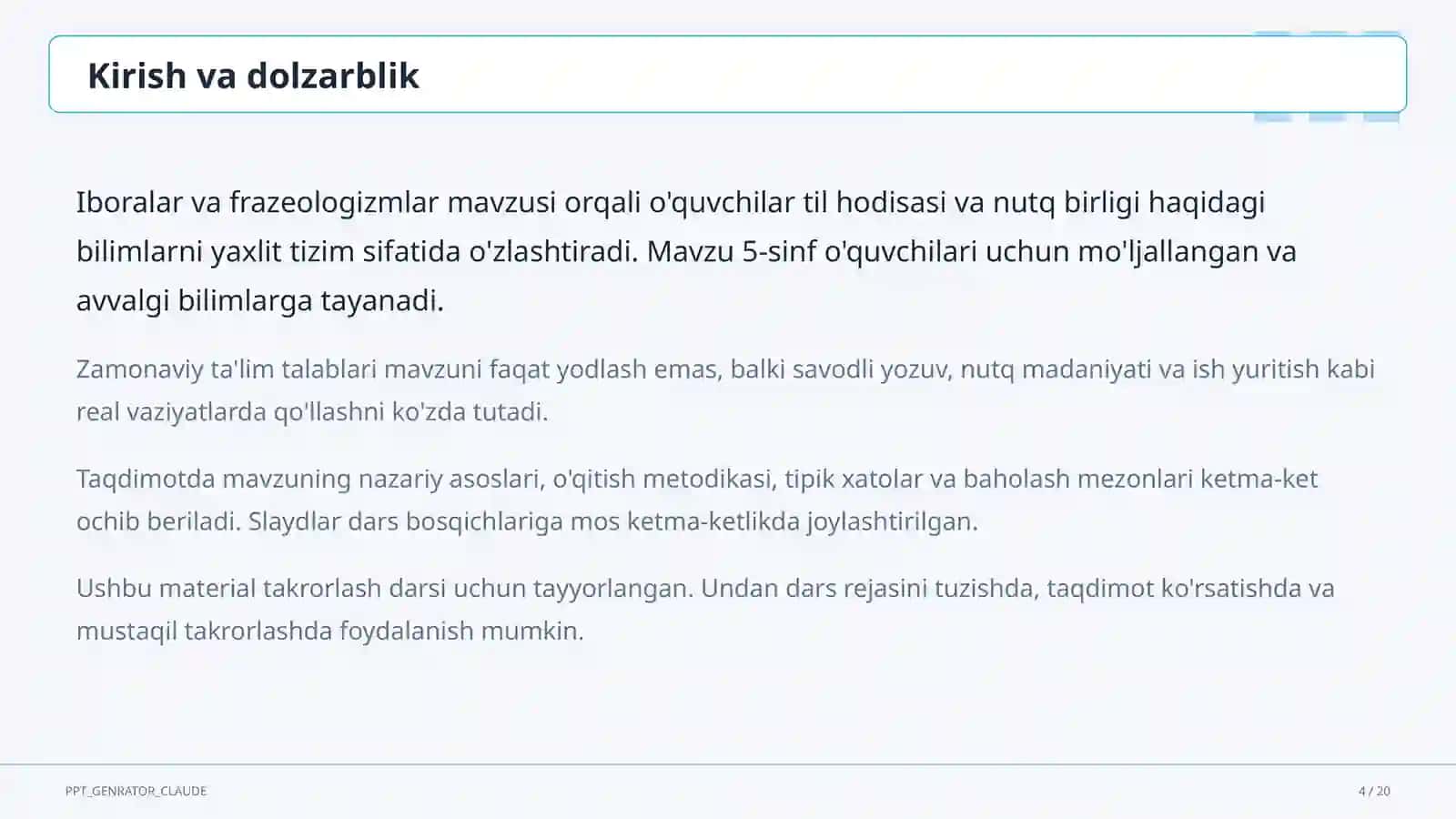 Iboralar va frazeologizmlar (5-sinf) 4