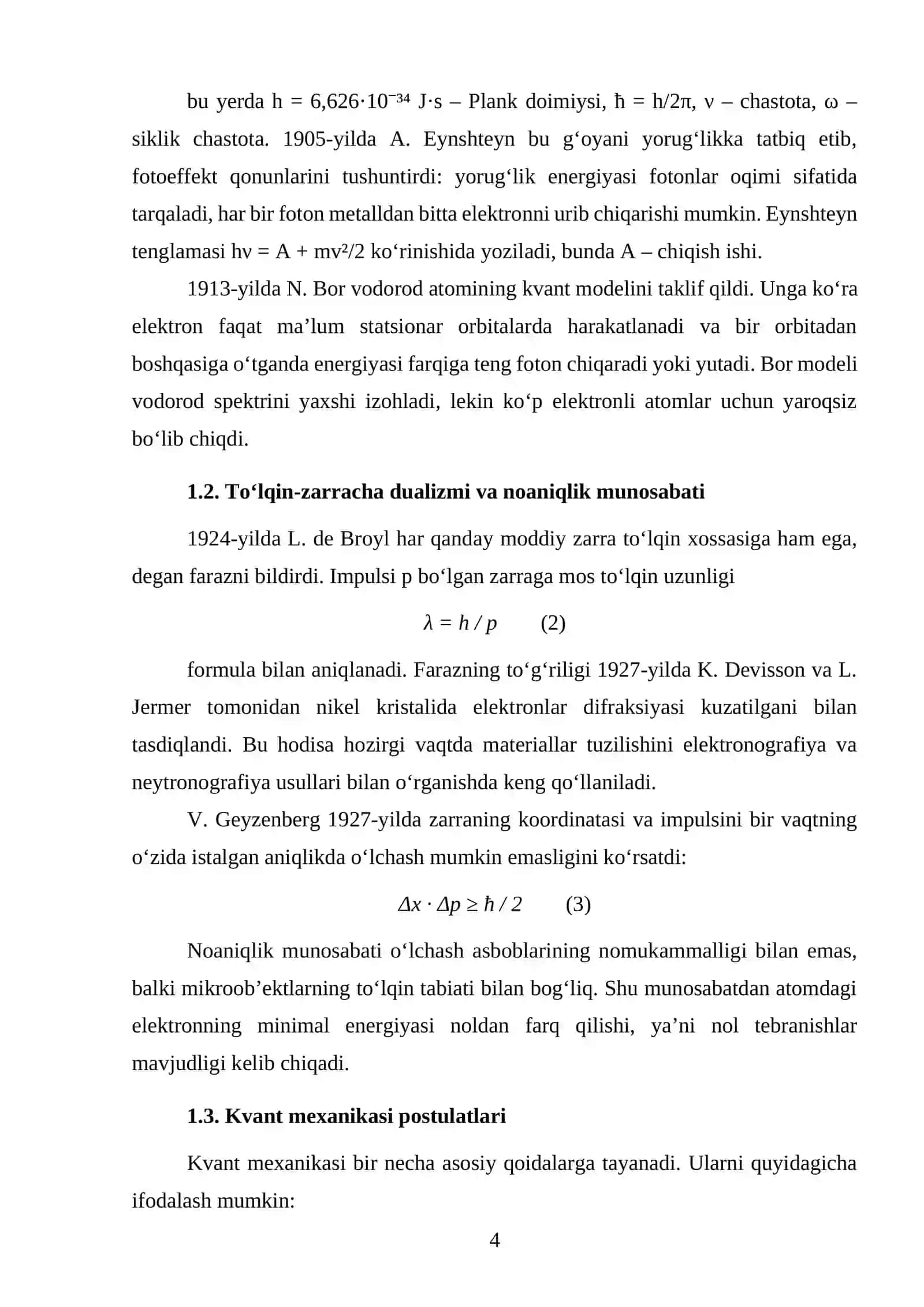 Materialshunoslikda Kvant Mexanikasi Nazariyasi 4