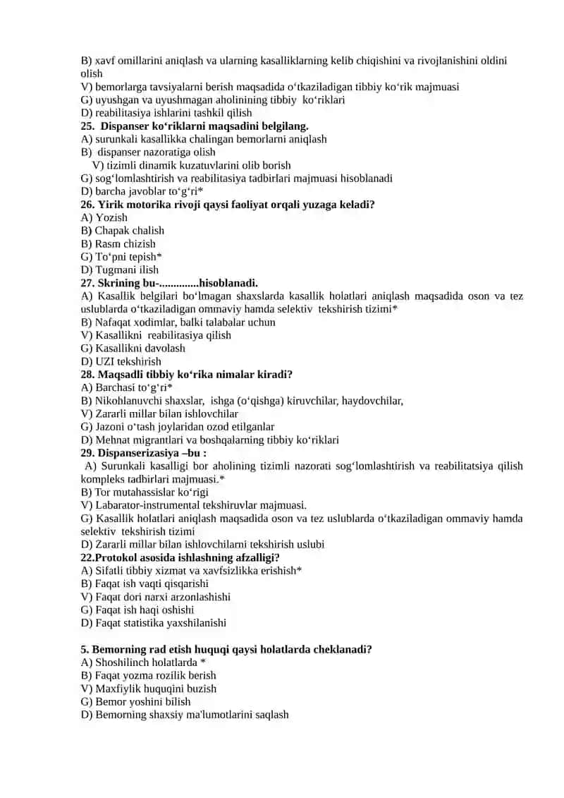 Tibbiyot argos test 4