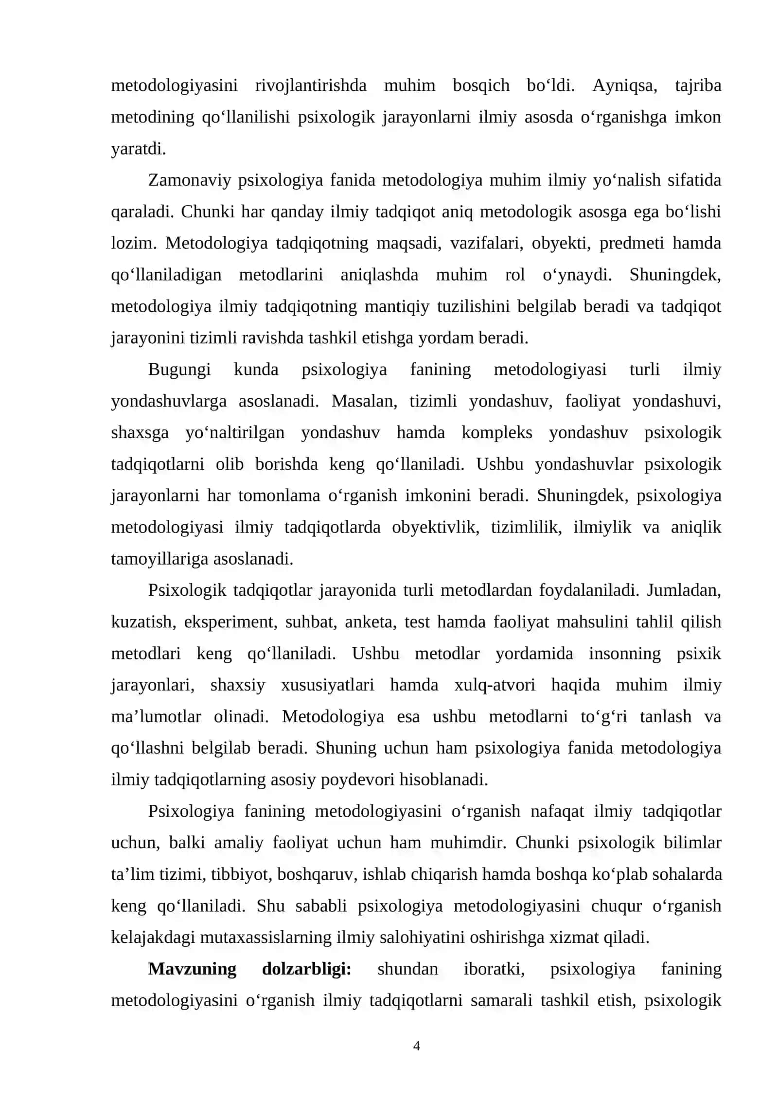 PSIXOLOGIYA FANI METODOLOGIYASI 4