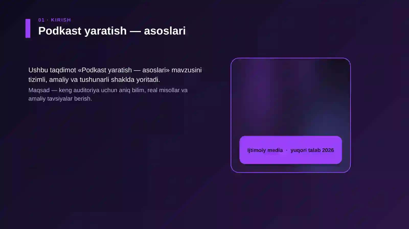 Podkast yaratish — asoslari 4
