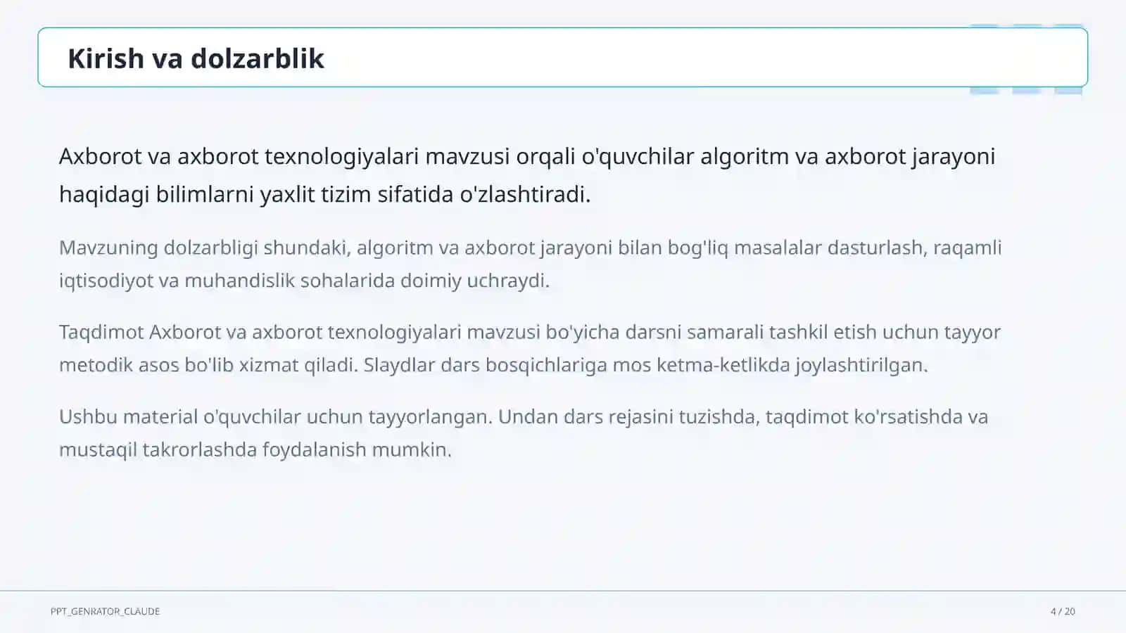 Axborot va axborot texnologiyalari (5-sinf) 4