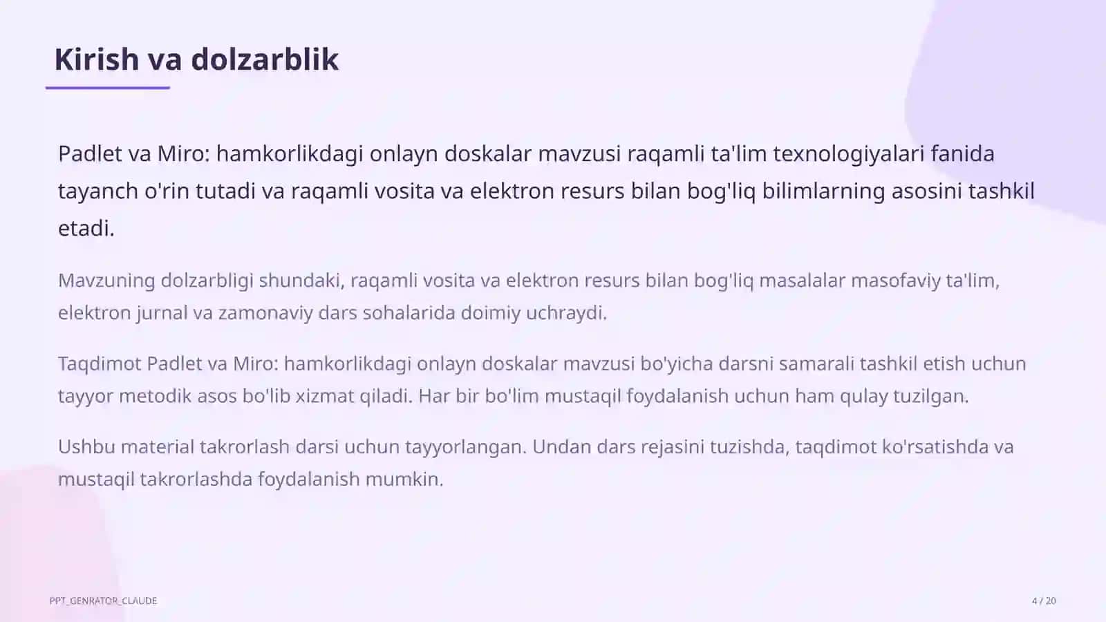 Padlet va Miro: hamkorlikdagi onlayn doskalar 4
