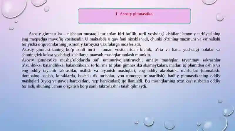 Gimnаstikаning tа`lim-rivоjlаntiruvchi VA SOG’LOMLASHTIRUVCHI turlаri 4
