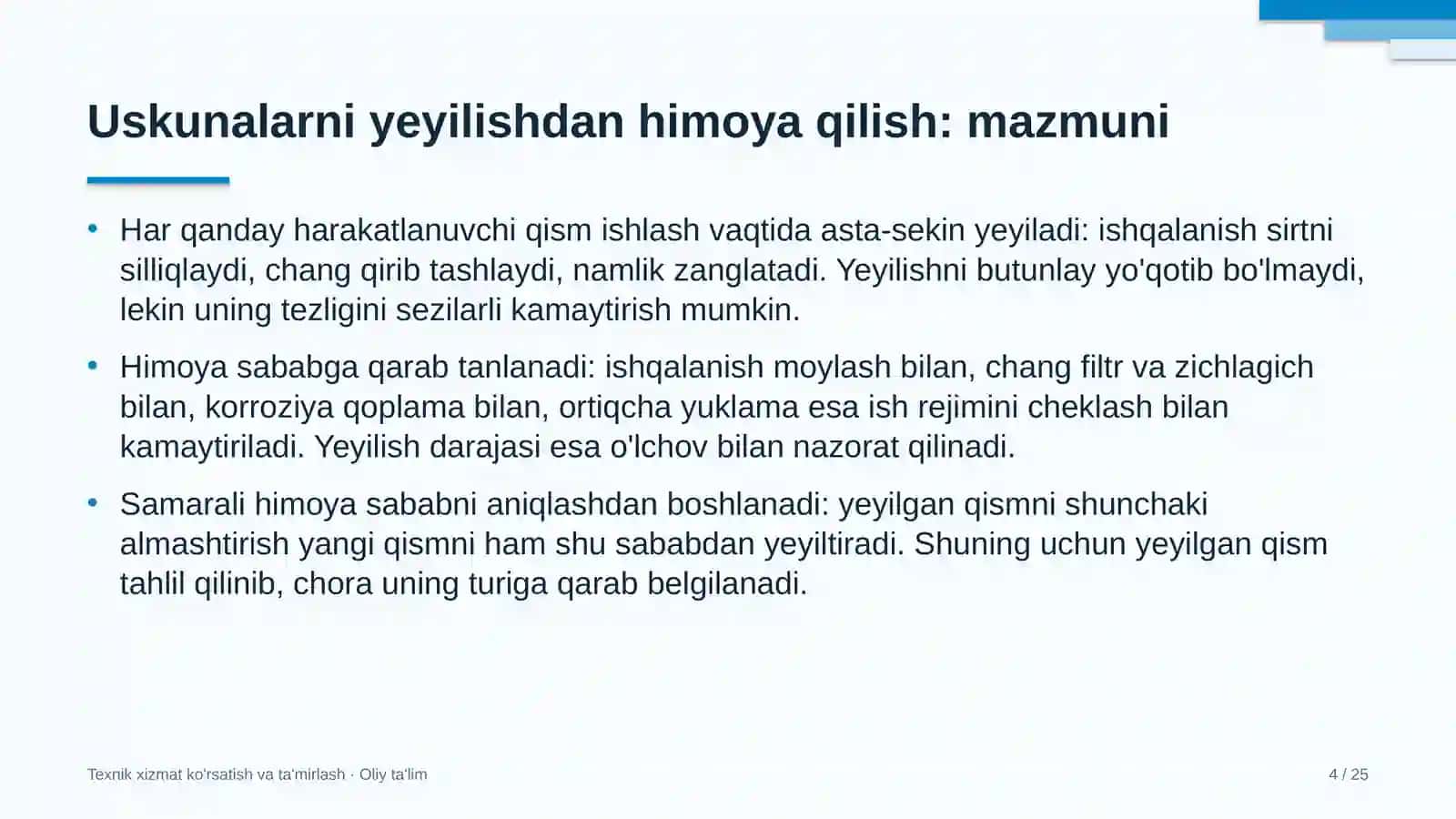 maishiy texnika ta'mirlash ustaxonalarida uskunalarni yeyilishdan himoya qilish 4343 4
