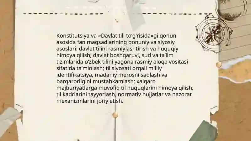 Davlat tilida ish yuritish fanining maqsad va vazifalari 4