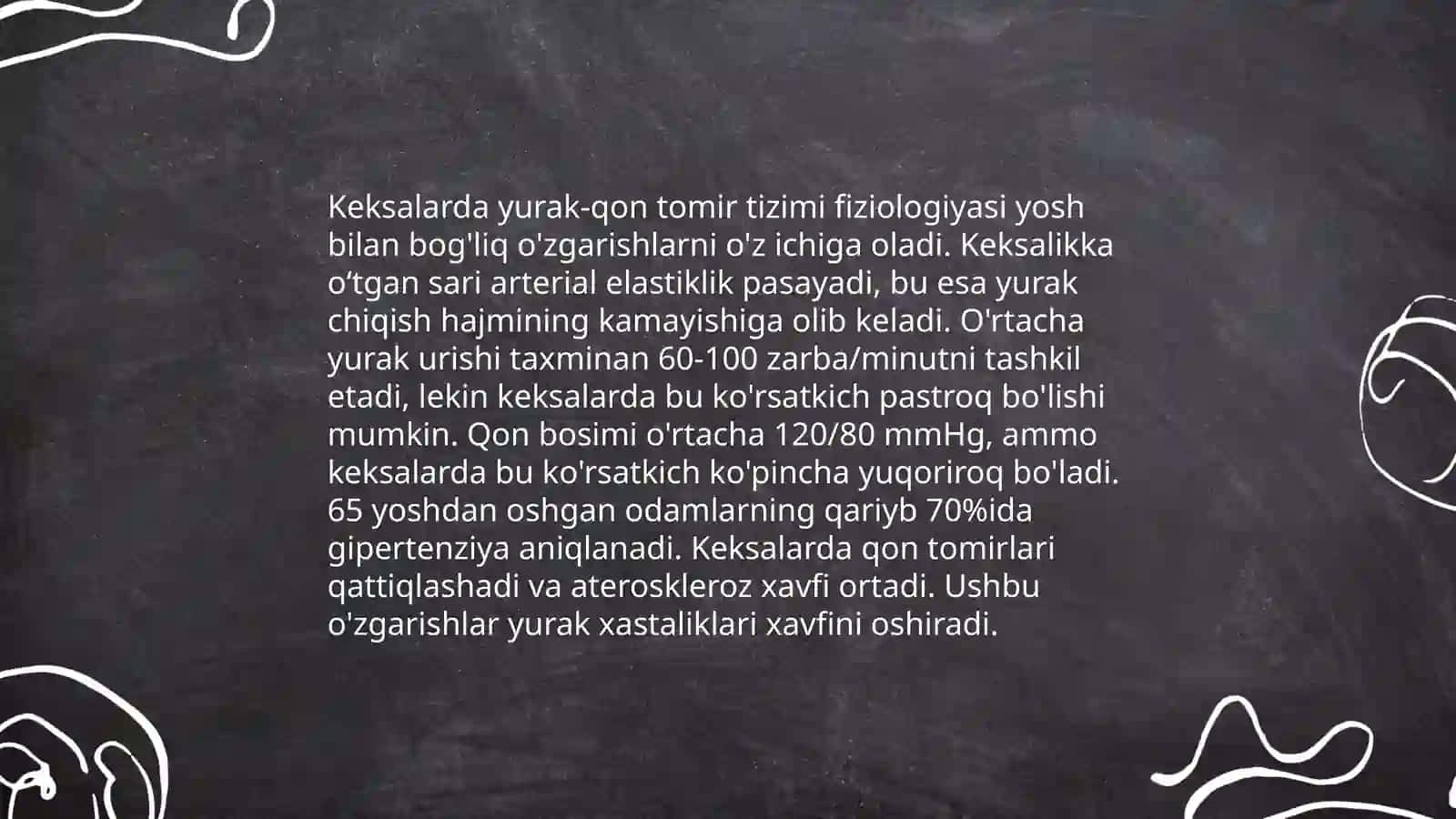 Keksa bemor. Keksa organizmning fiziologik xususiyatlari 4