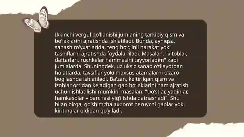 Punktuatsion savodxonlikka oid test va topshiriqlarini tuzish va bajarish 4