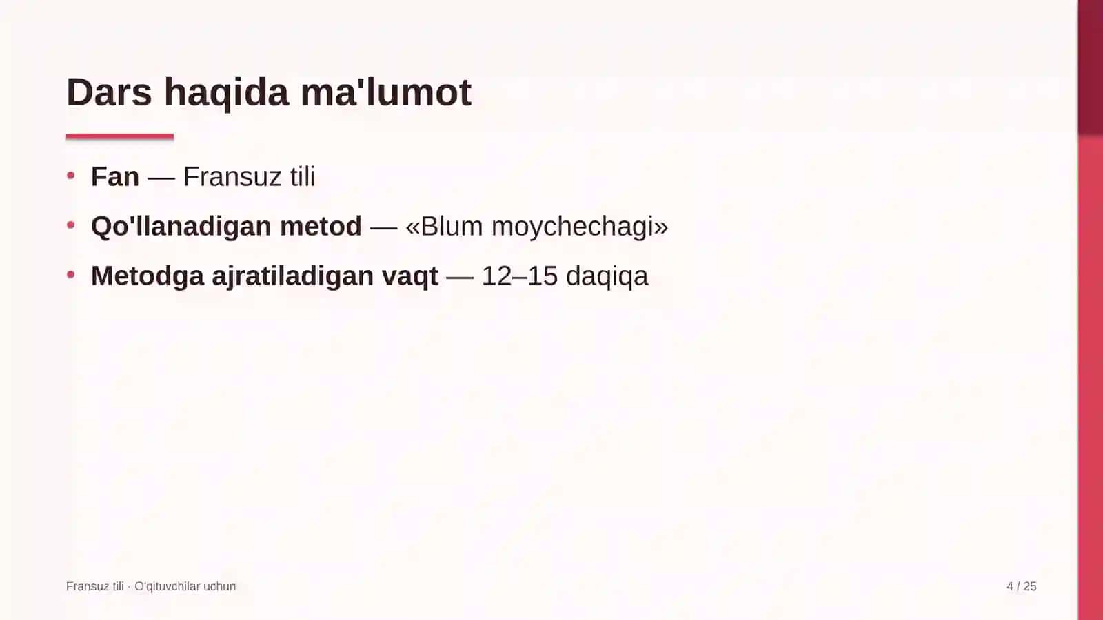 fransuz tili darslarida blum moychechagi metodidan foydalanish 7899 4