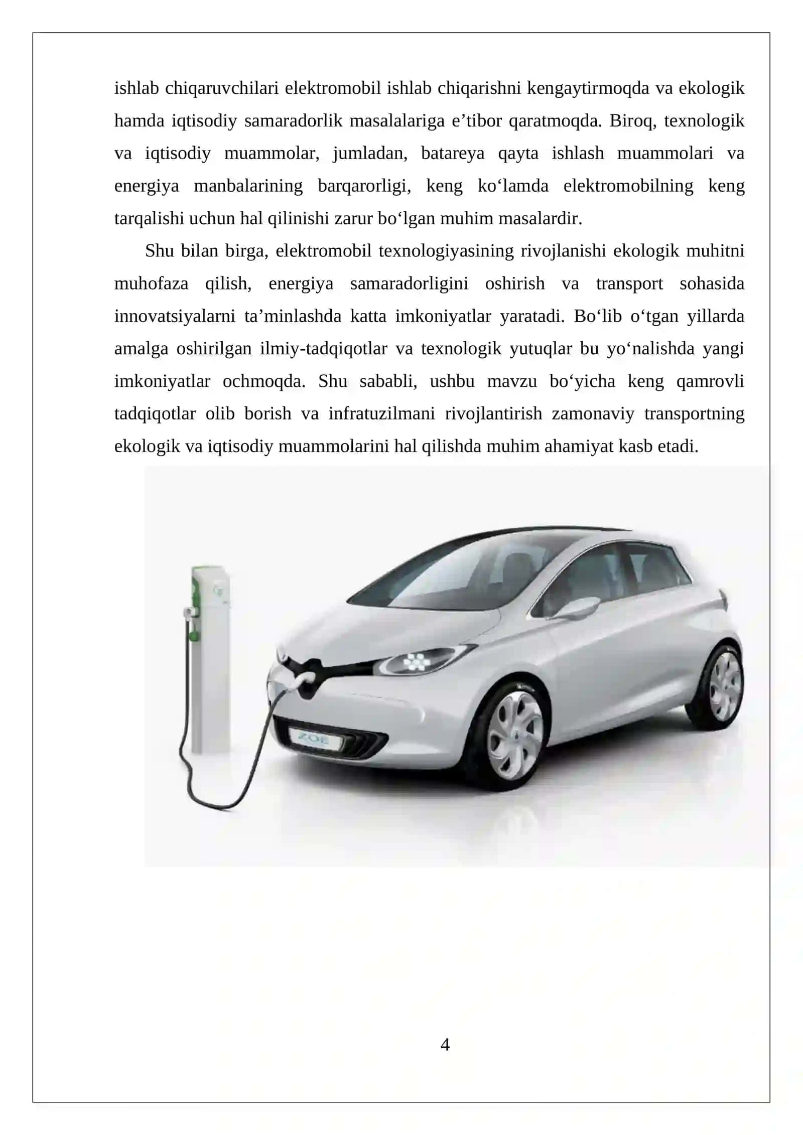 ELEKTROMOBILNING PAYDO BO`LISH TARIXI AVZALLIK VA KAMCHILIKLARI 4