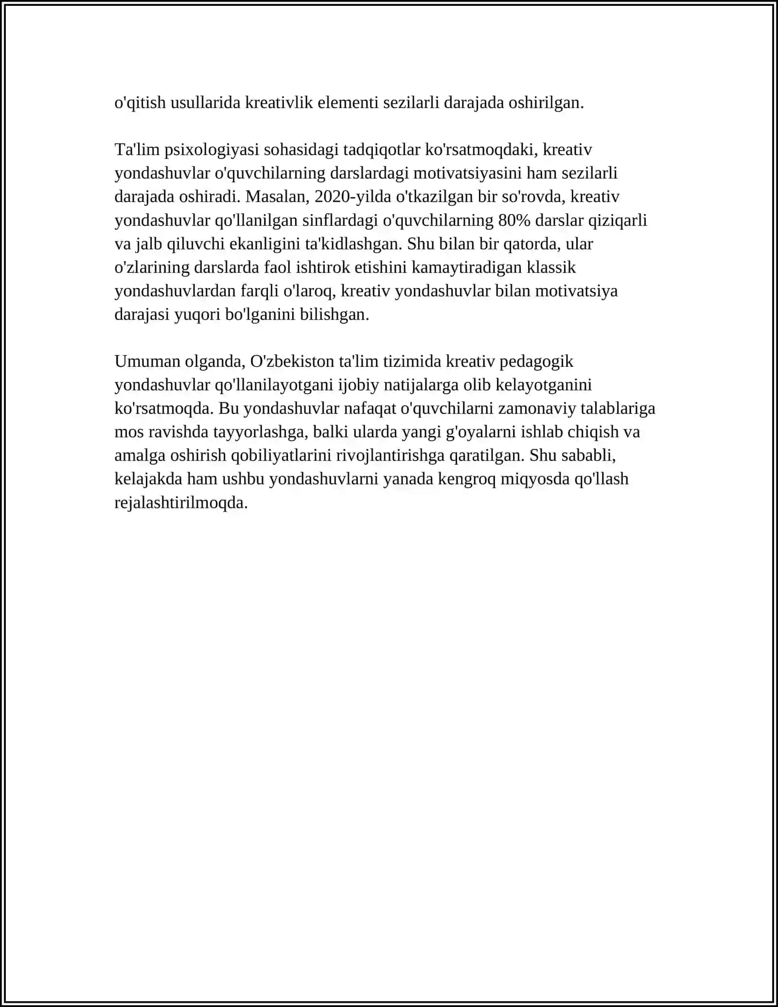 KREATIV PEDAGOGIKA FANINIG ILMIY TADQIQOT METODLARI 4