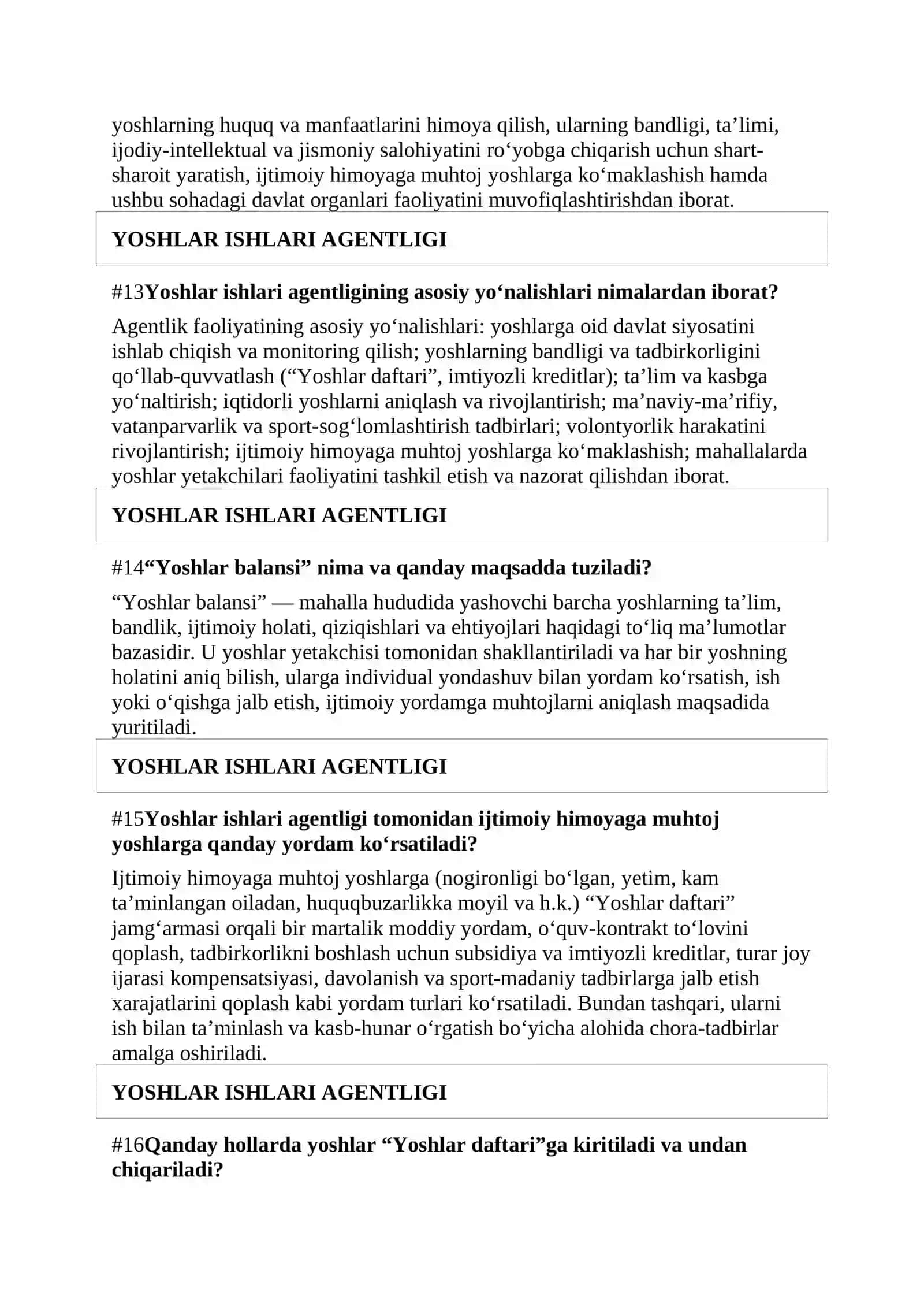 Yoshlar Yetakchisi — Suhbat Savollari 4
