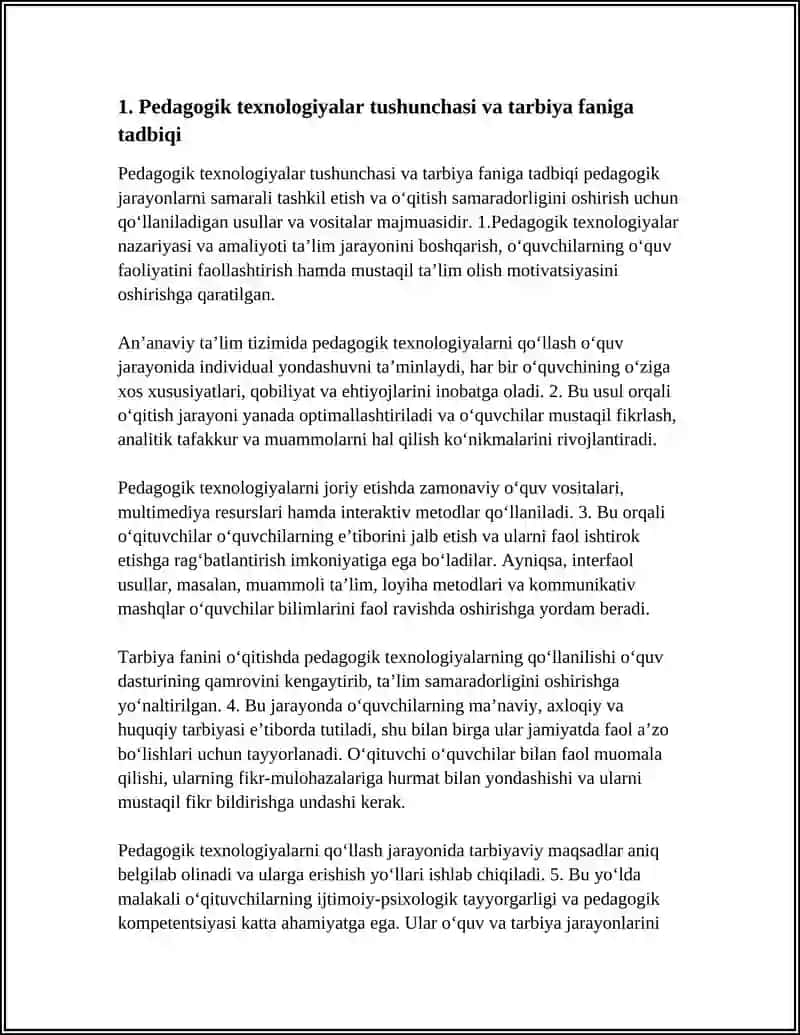 Pedagogik texnologiyalar tushunchasi va tarbiya faniga tadbiqi 4
