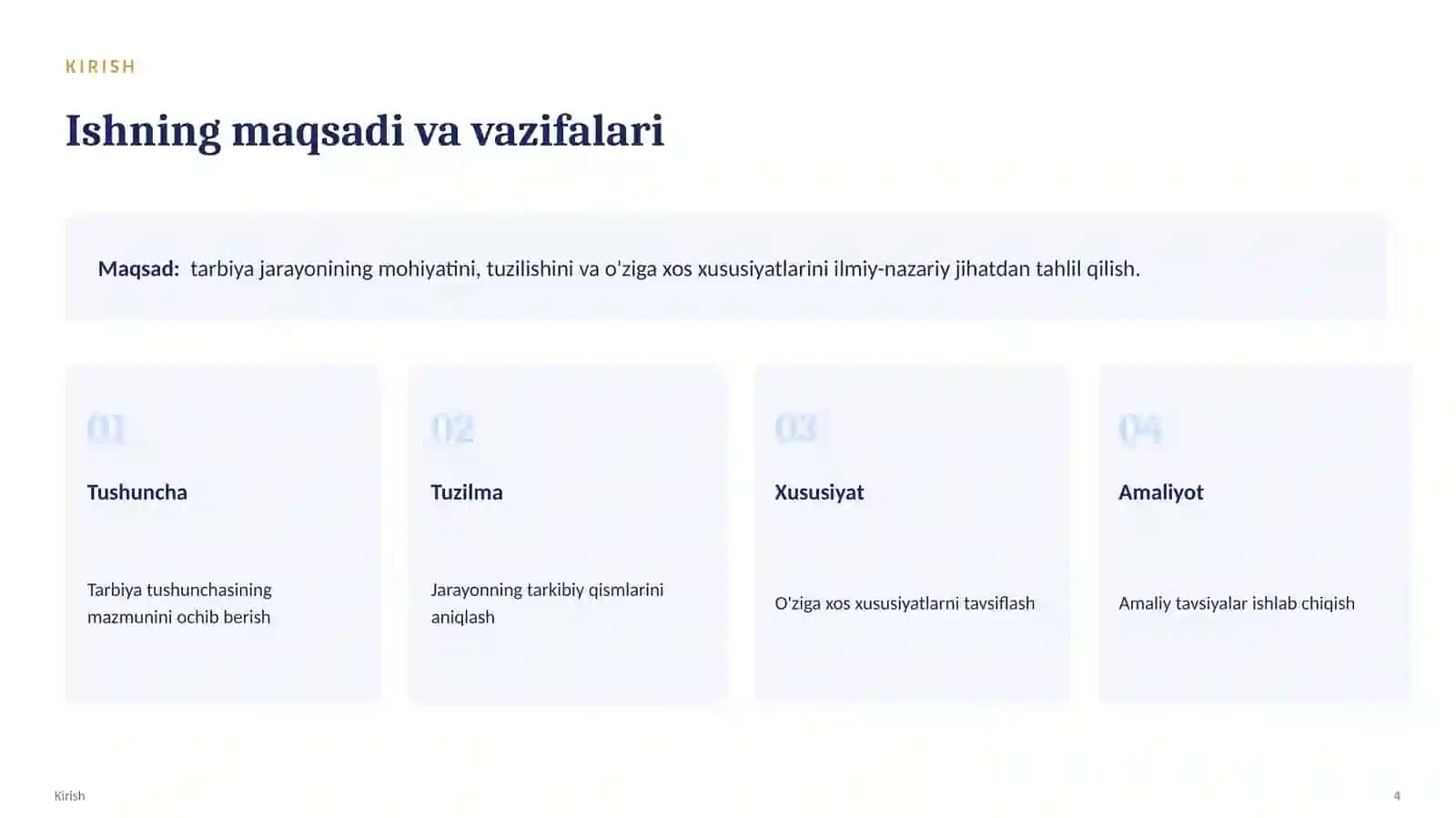 Tarbiya faoliyatini tashkil etish texnologiyasi 4
