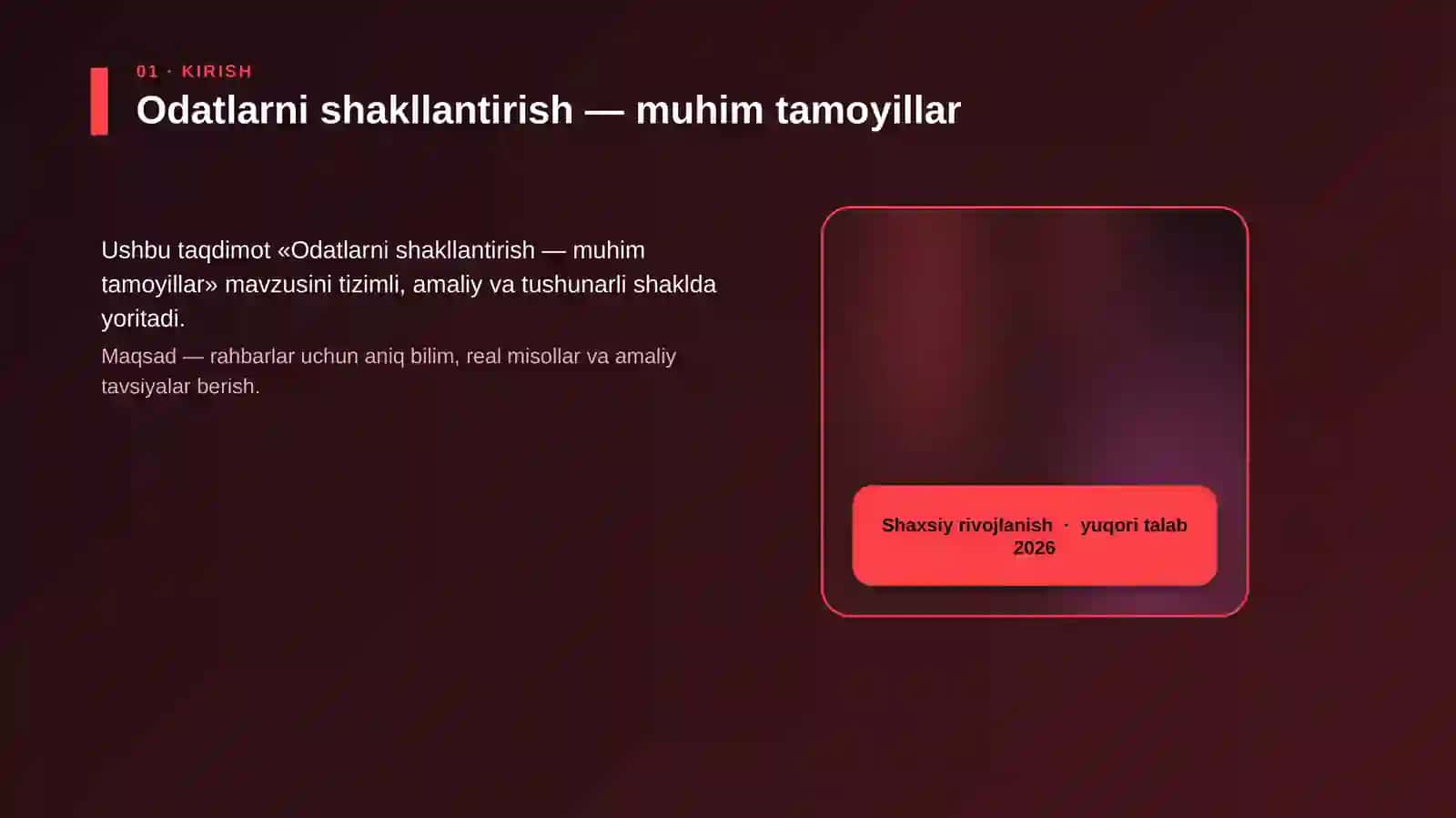 Odatlarni shakllantirish — muhim tamoyillar 4