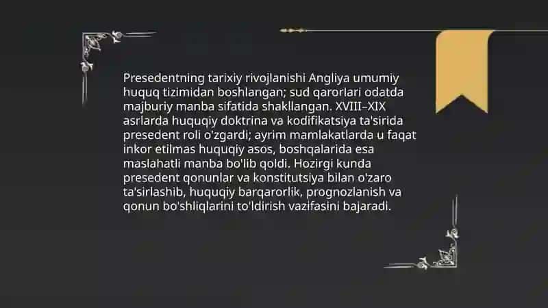 Yuridik presedentning mohiyati 4