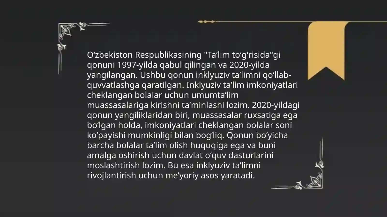 Oʻzbekistonda inklyuziv taʼlimning meyoriy-huquqiy bazasini tahlil qilish 4