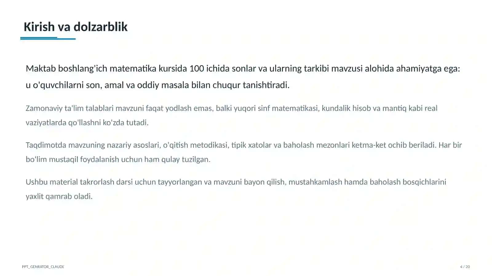 100 ichida sonlar va ularning tarkibi (2-sinf) 4