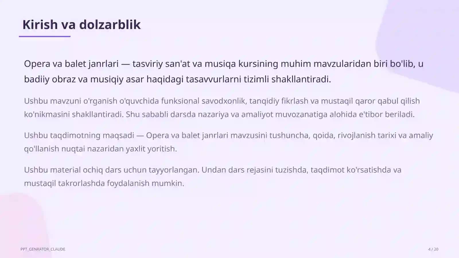 Opera va balet janrlari (6-sinf) 4