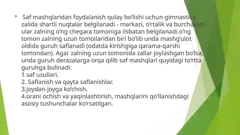 Saf mashqlari 4