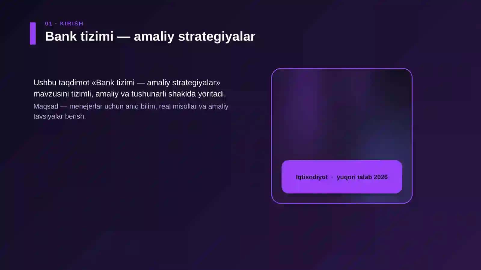 Bank tizimi — amaliy strategiyalar 4
