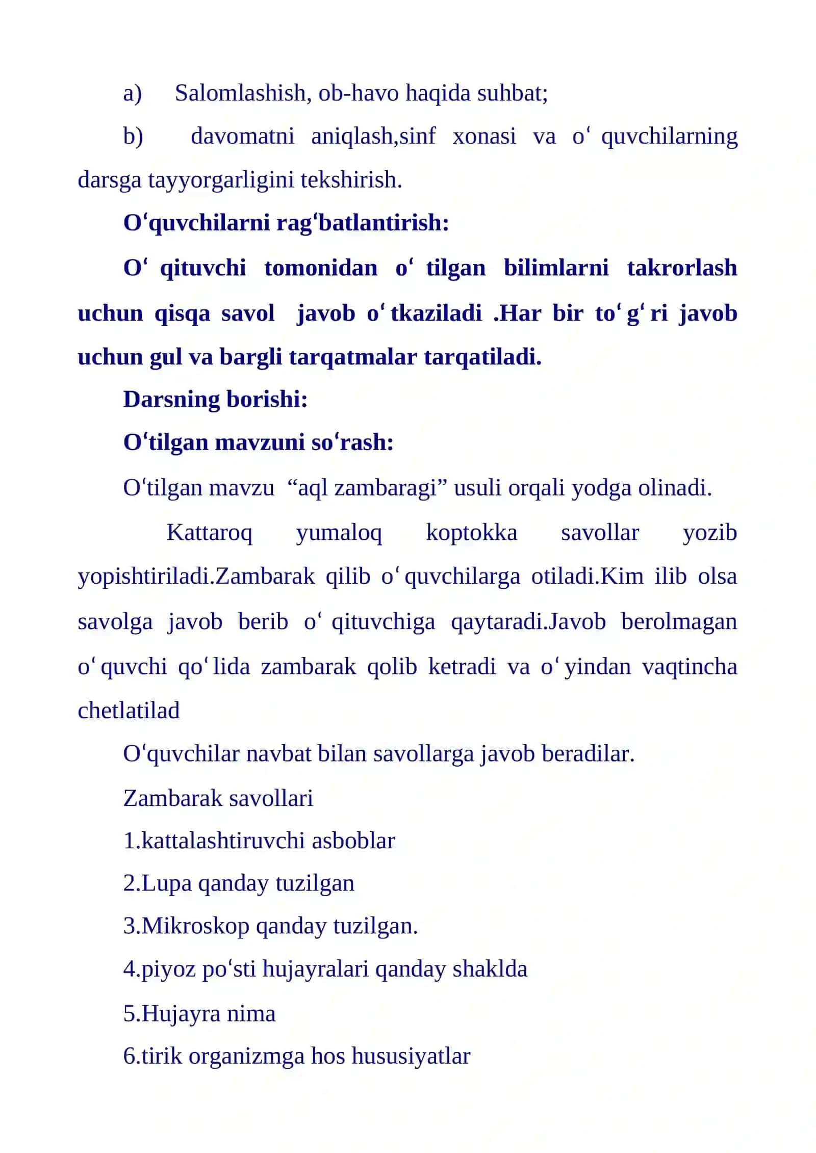 5-sinf Botanika fanidan Bakteriyalar dunyosi mavzusida ochiq dars ishlanma 4