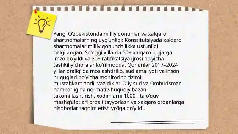 Yangi O‘zbekistonda inson haq-huquqlari va erkinliklari kafolatining yaratilishi 4