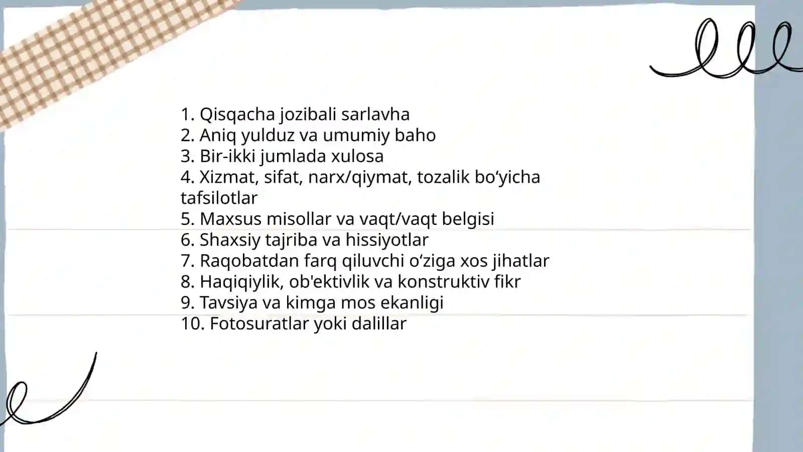 Besh yulduzli sharh - Xushvaqtova Sarvinoz 4