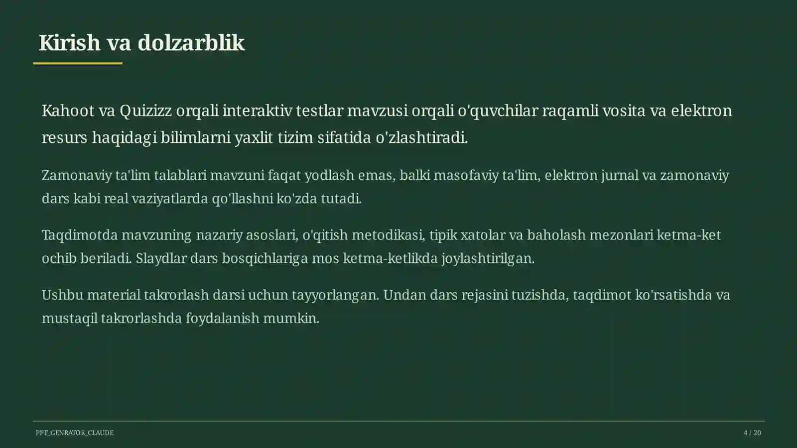 Kahoot va Quizizz orqali interaktiv testlar 4